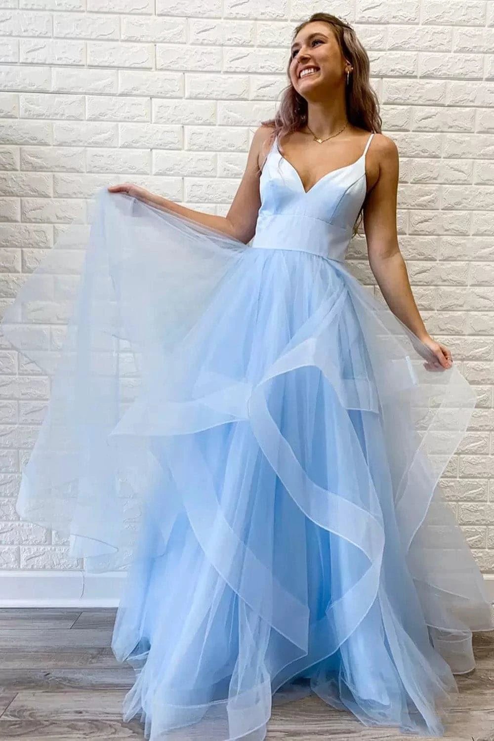 Inspired Prom Dress Ballgown Ruffles Pink Formal Gowns SYP39 by vivymakudress