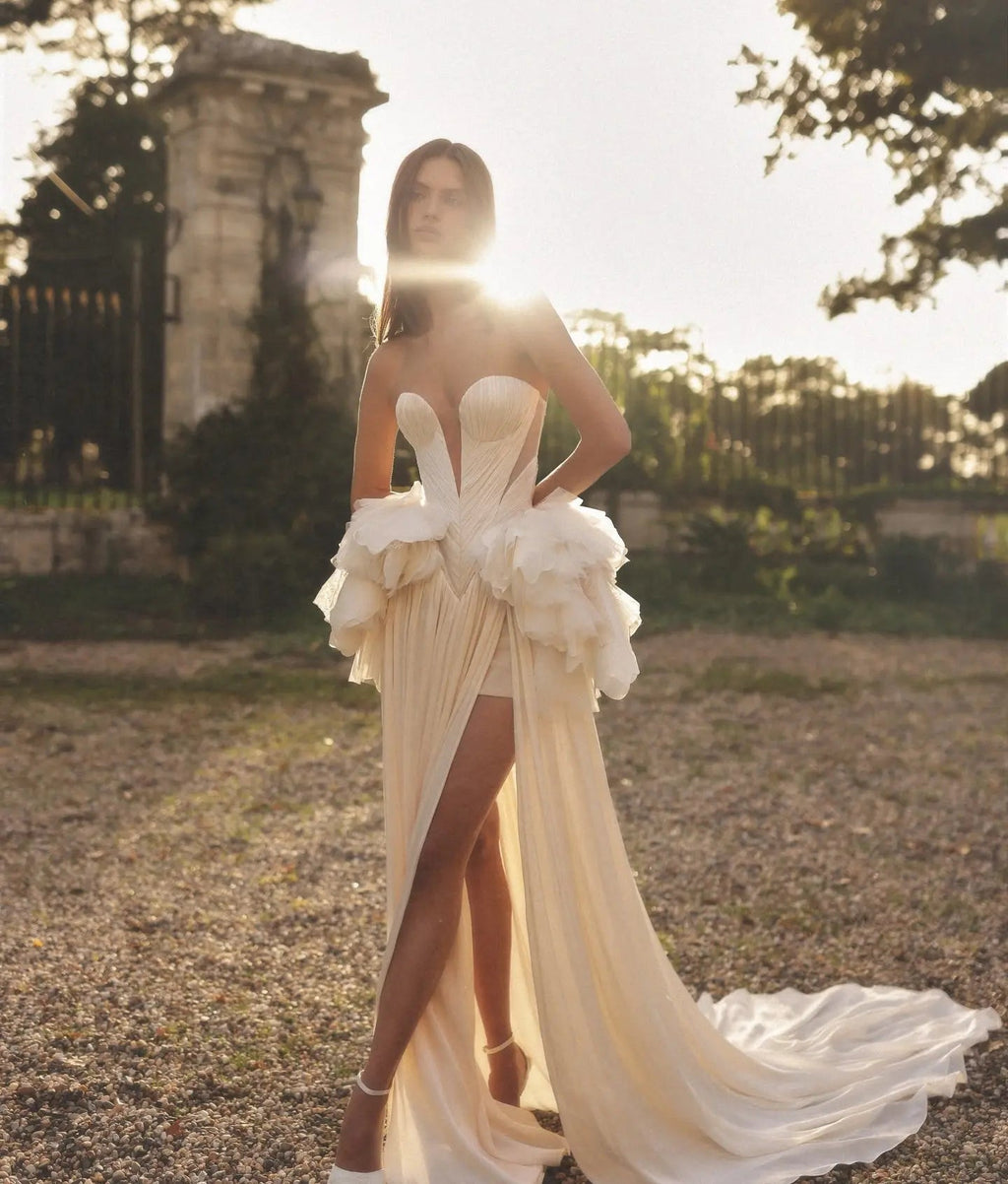 Sexy Plunging Strapless Mermaid Wedding Dresses  SW243