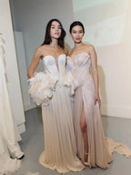 Sexy Plunging Strapless Mermaid Wedding Dresses  SW243