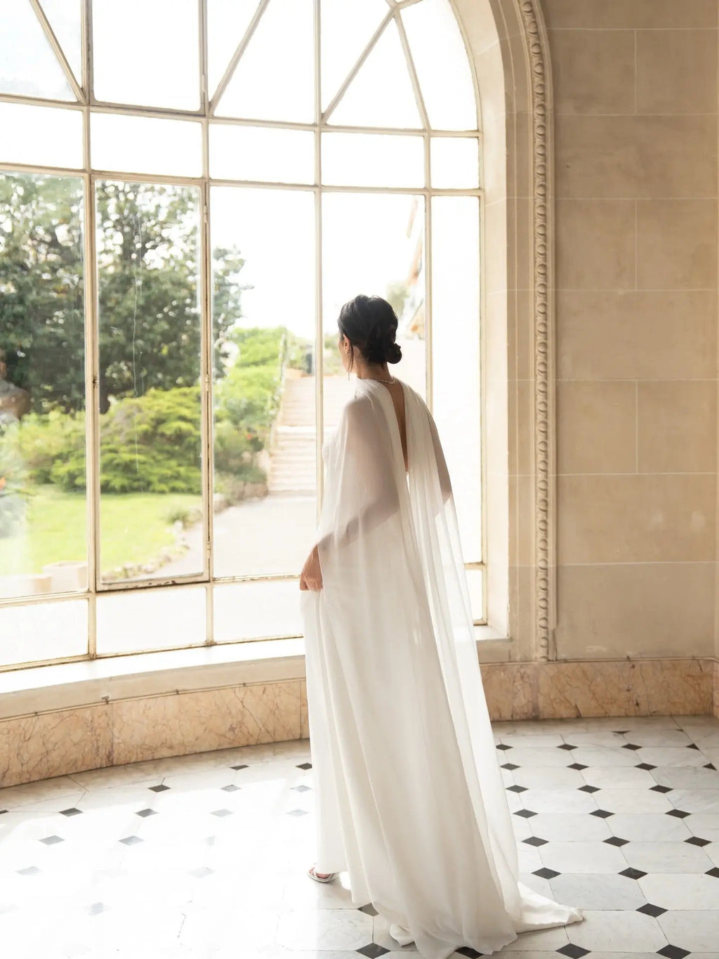 Strapless Lace Corset Wedding Dresses with Scarf SW241