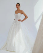 Luxury White Straples Beaded Sequin Wedding Dress SW573