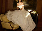 Elegant Ivory Strapless Ruched Satin Ball Gown Wedding Dress SW234
