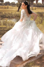 Ivory Lace Rustic Wedding Dresses Boho Wedding Dresses WD716 by pgmdress