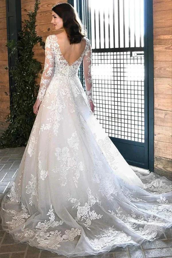 Ivory Lace Rustic Wedding Dresses Boho Wedding Dresses WD716 by pgmdress