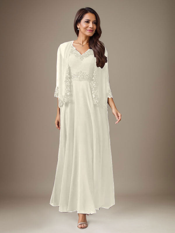 Plum A-Line Sequins Chiffon Dress