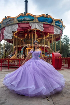 Lilac Tulle Appliques Quinceanera Dress Ball Gown Sweet 16 Dress Y6243 by simplepromdress