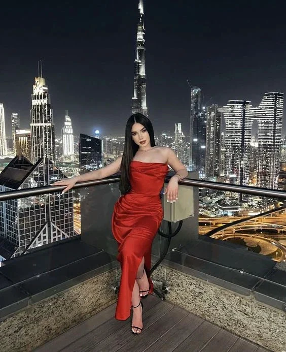 Sexy Red Strapless Sheath Evening Dress Red Party Gown Y6030 by simplepromdress