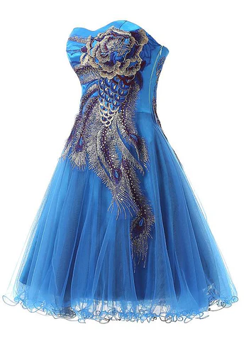 Schickes Tüll Satin Herzförmiger Ausschnitt A-Linie Kurzes Cocktailkleid Homecoming Kleid Y8485