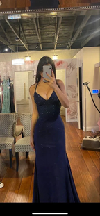 Shiny Mermaid V Neck Evening Dress Winter Prom Dress Y5493 by simplepromdress