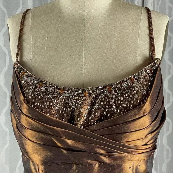 Vintage Satin Beaded Ruched Evening Dress Memaid Prom Dress Y8243 by simplepromdress