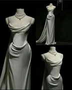 Classy Mermaid Strapless White Satin Wedding Dress Prom Dress Y7833 by simplepromdress