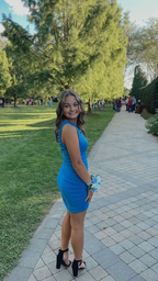 Blue One Shoulder Bodycon Dress Tight Homecoming Dress Y3020 by simplepromdress