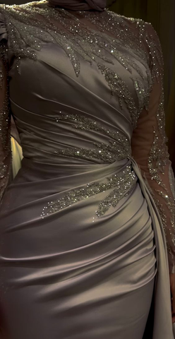 Elegant Mermaid Long Sleeves Evening Dress Glam Dress Y6717
