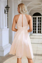 Women's Halter Neck Chiffon Fluffy Bridesmaid Evening Dress Wedding Party Beach Evening Dress 28104 by numbersea