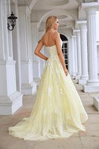 Ladies Spaghetti Strap V Neck Tulle Lace Floor Length Homecoming Dress Prom Wedding Evening Dress 28112 by numbersea