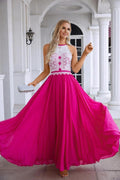 Women's Halter Neck Sleeveless Chiffon Lace Bridesmaid Evening Dress Wedding Prom Party Evening Dress 28120 by numbersea