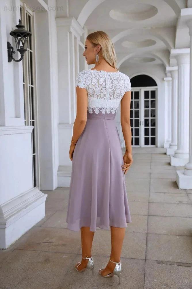 Lace Chiffon Lace Bridesmaid Dress Prom Dress PartyGown 28120 by numbersea