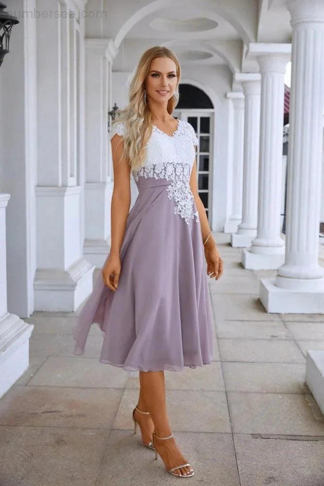 Lace Chiffon Lace Bridesmaid Dress Prom Dress PartyGown 28120 by numbersea
