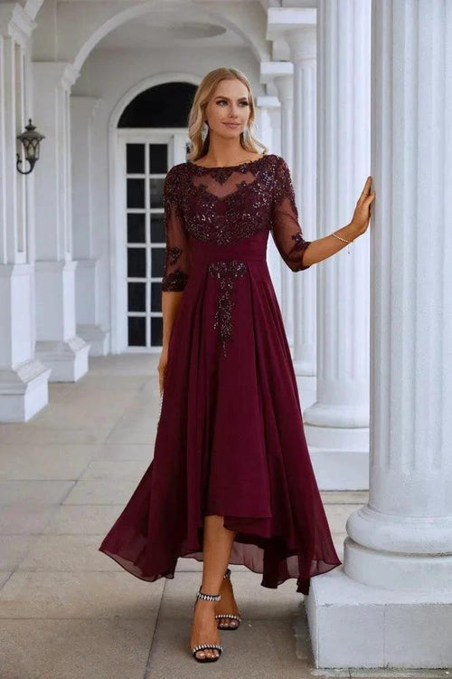 Women's Chiffon V Neck Tulle Embroidered Sequins Bridesmaid Evening Gown Prom Wedding Party Dress SY28129 by numbersea