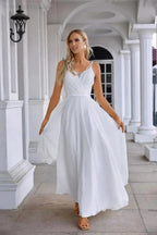 Ladies Spaghetti Strap Belt Chiffon Bridesmaid Evening Dress Prom Wedding Party Evening Dress 28134 by numbersea
