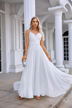 Ladies Spaghetti Strap Belt Chiffon Bridesmaid Evening Dress Prom Wedding Party Evening Dress 28134 by numbersea