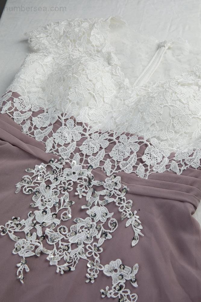 Lace Chiffon Lace Bridesmaid Dress Prom Dress PartyGown 28120 by numbersea