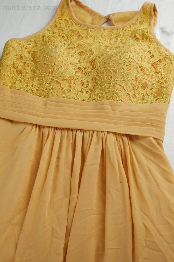 Ladies Lace Chiffon Round Neck Sleeveless Floor Length Bridesmaid Prom Evening Dress Wedding Party Beach 28106 by numbersea