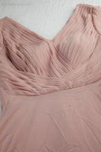 Women Chiffon V Neck Long Sleeves Knee Length Bridesmaid Prom Evening Dress Wedding Party Shopping SY28107 by numbersea