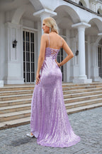 Ladies Spaghetti Strap Sequined Mermaid Long Bridesmaid Dresses Prom Wedding Party Evening Dresses 28083 by numbersea