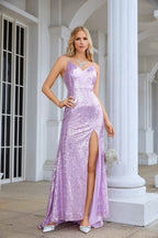 Ladies Spaghetti Strap Sequined Mermaid Long Bridesmaid Dresses Prom Wedding Party Evening Dresses 28083 by numbersea