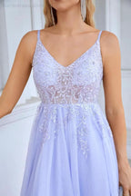 Ladies V Neck Chiffon Lace Spaghetti Strap Bridesmaid Dress Wedding Party Beach Evening Dress 28090 by numbersea