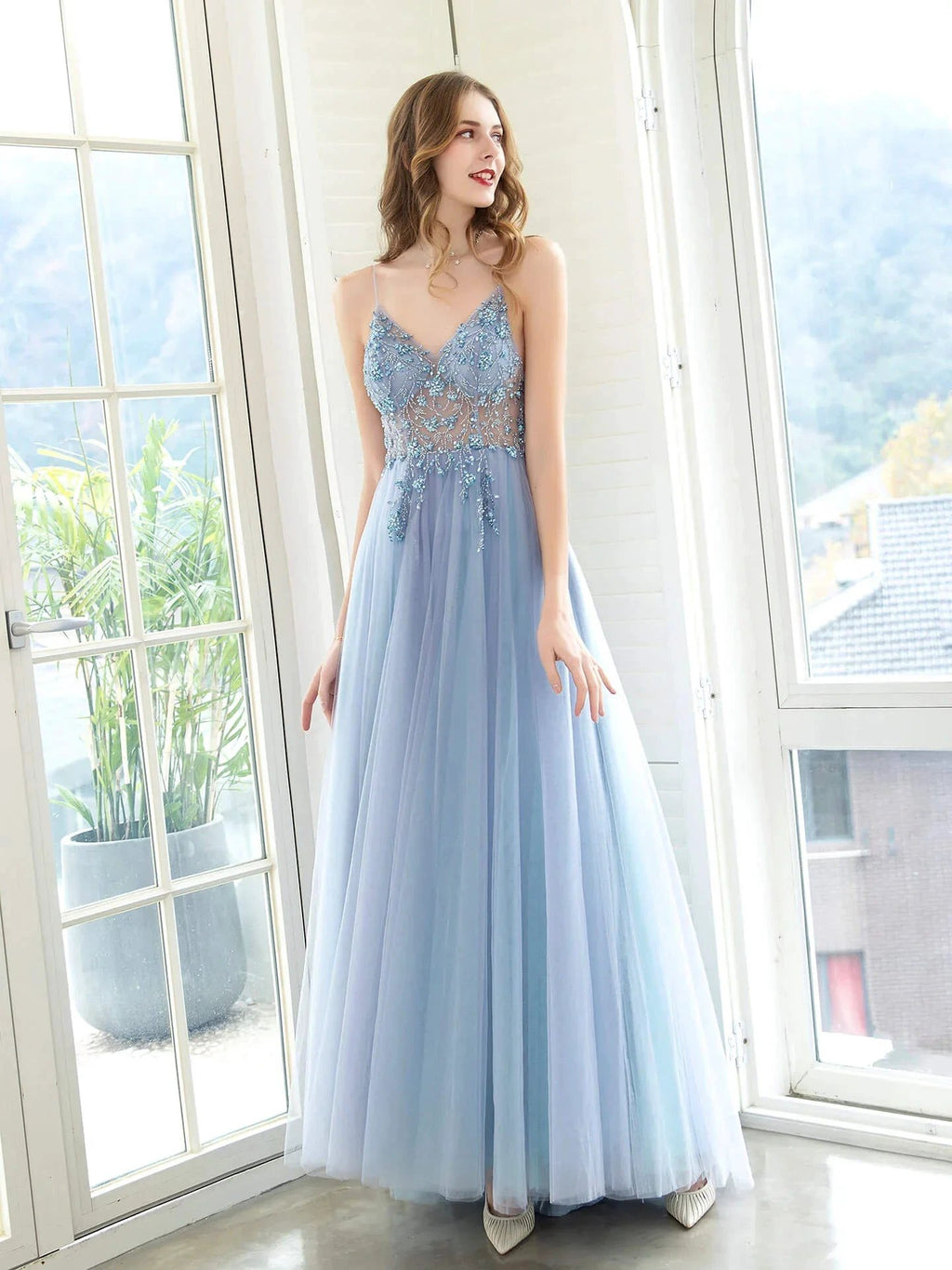 Boutique Evening Dresses Luxury Beaded Prom Dress Luxury Evening Party Dresses Spaghetti Strap Dressblee by DressbLee