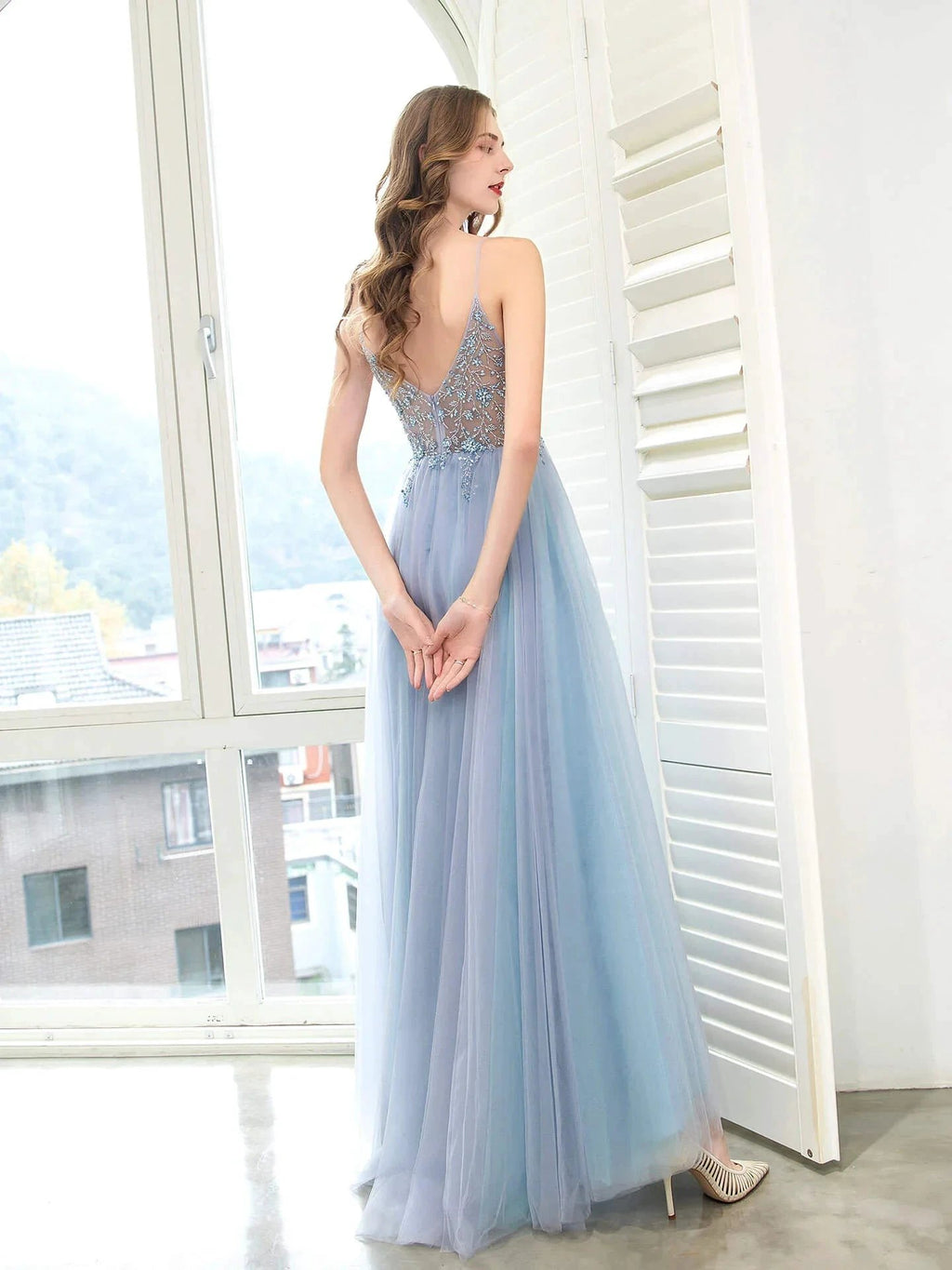 Boutique Evening Dresses Luxury Beaded Prom Dress Luxury Evening Party Dresses Spaghetti Strap Dressblee by DressbLee