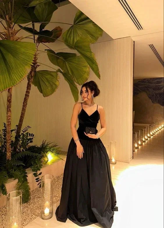 Fashion Black Straps Long Prom Dress Evening Dress Y7992 by simplepromdress