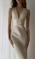 Classy Deep V Neck Sheath Backless Evening Dress Formal Prom Dress Y7779 by simplepromdress