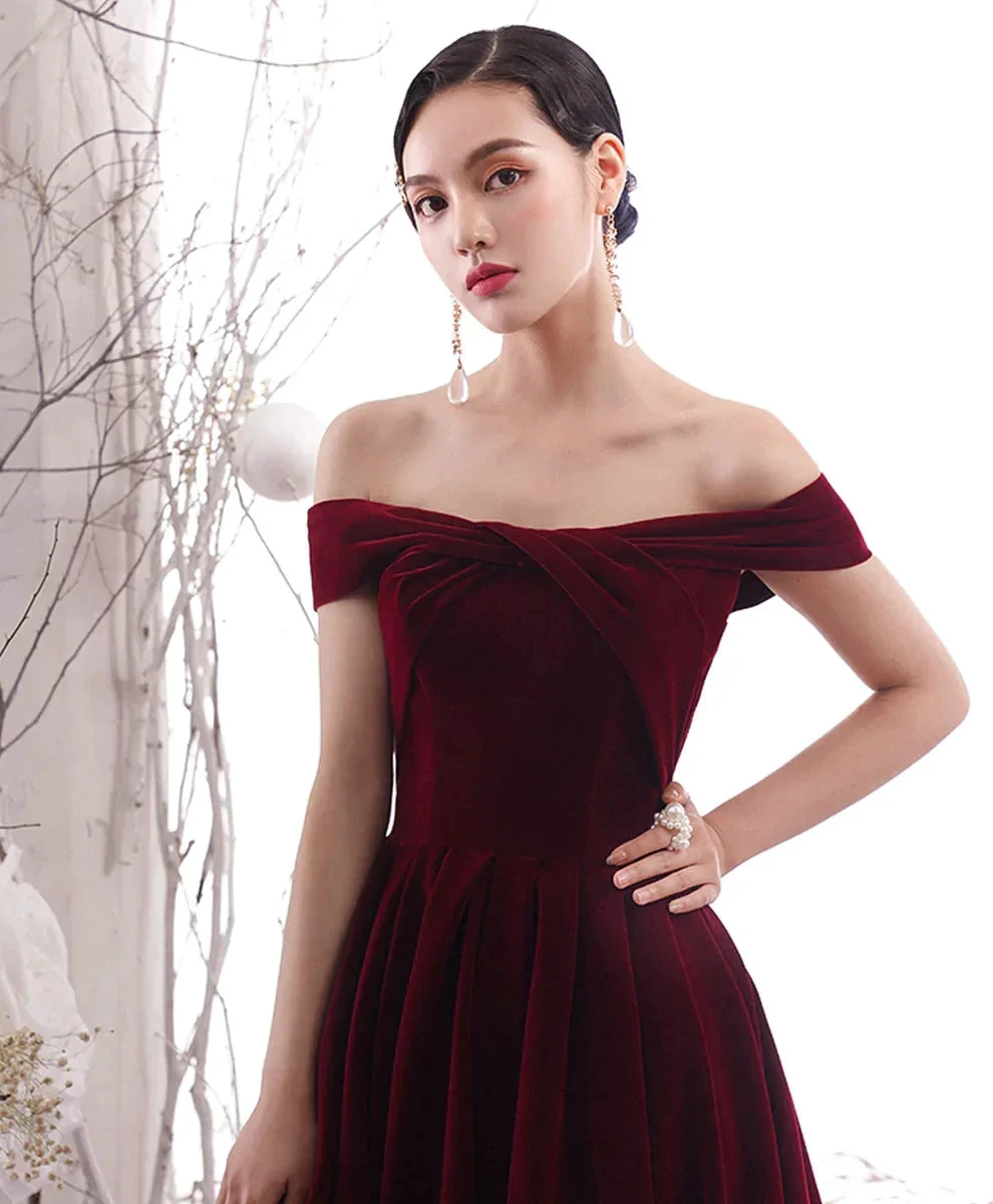 Simple Burgundy Long Prom Dress Burgundy Evening Dress Y1428 by simplepromdress