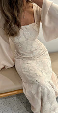 Glamorous Square Neck Satin Flowers Long Prom Dress Formal Evening Dress Y8399 by simplepromdress