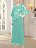 Long Glitter Mesh Dress with Novelty Asymmetric Overlay Bodice