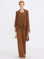 Chiffon Mother of the Bride Pantsuits with Jacket by Dreamylily