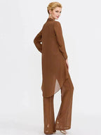 Chiffon Mother of the Bride Pantsuits with Jacket by Dreamylily
