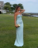 Sexy Halter Blue Sheath Prom Dress Long Evening Dress Bridesmaid Dress Y8233 by simplepromdress