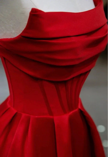 Stylish Flat Neck Satin Backless Pleated Floor Length A Line Evening Gown Prom Dress Y6815 by simplepromdress