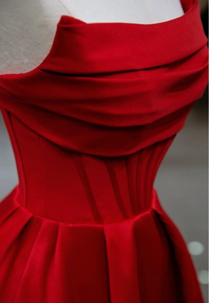 Stylish Flat Neck Satin Backless Pleated Floor Length A Line Evening Gown Prom Dress Y6815