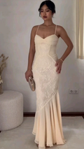 Sexy Chiffon Lace Evening Dress Spaghetti Straps Mermaid Party Prom Dress Y8077 by simplepromdress