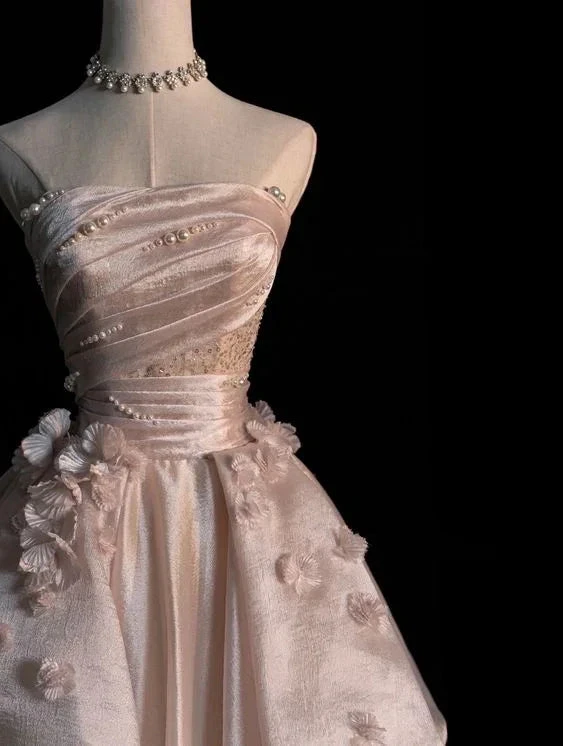 Generous Pink Strapless A-line Tulle Evening Dress Glam Dress Y6761 by simplepromdress