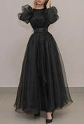 Retro Style Black A-line Long Sleeves Evening Dress Y6742 by simplepromdress