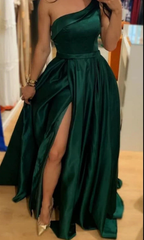 Simple Green Satin Long Evening Dress Green Graduation Dress Y4296 by simplepromdress