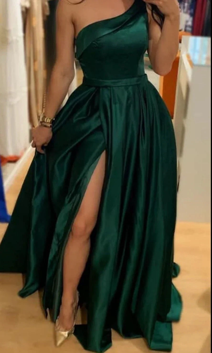 Simple Green Satin Long Evening Dress Green Graduation Dress Y4296 by simplepromdress