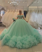 Charming Sage Green Tulle Ball Gown,Sweet 16 Dress Y4996 by simplepromdress