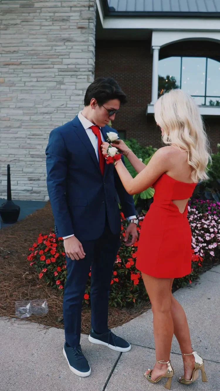 Red Strapless Tight Homecoming Dress 22nd Birthday Party Dress Y2976 by simplepromdress